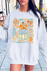 UL180-E3153 Floral Pumpkin Stack Graphic Sweatshirt $20