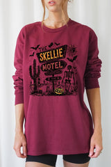 UL240P-E3108 Skellie Motel Halloween Plus Long Sleeve Tee $17