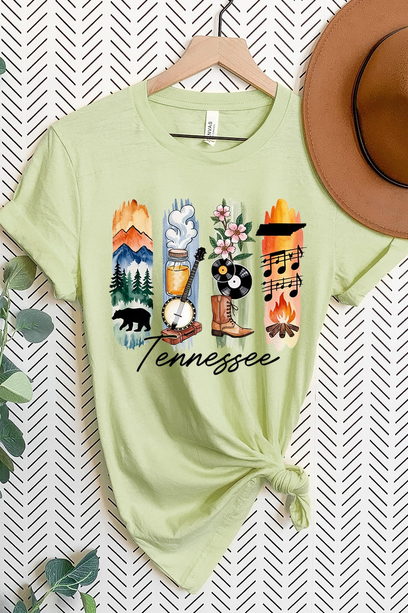 US3001P-E3061TN Tennessee State Brushstroke Graphic Plus Tee $16