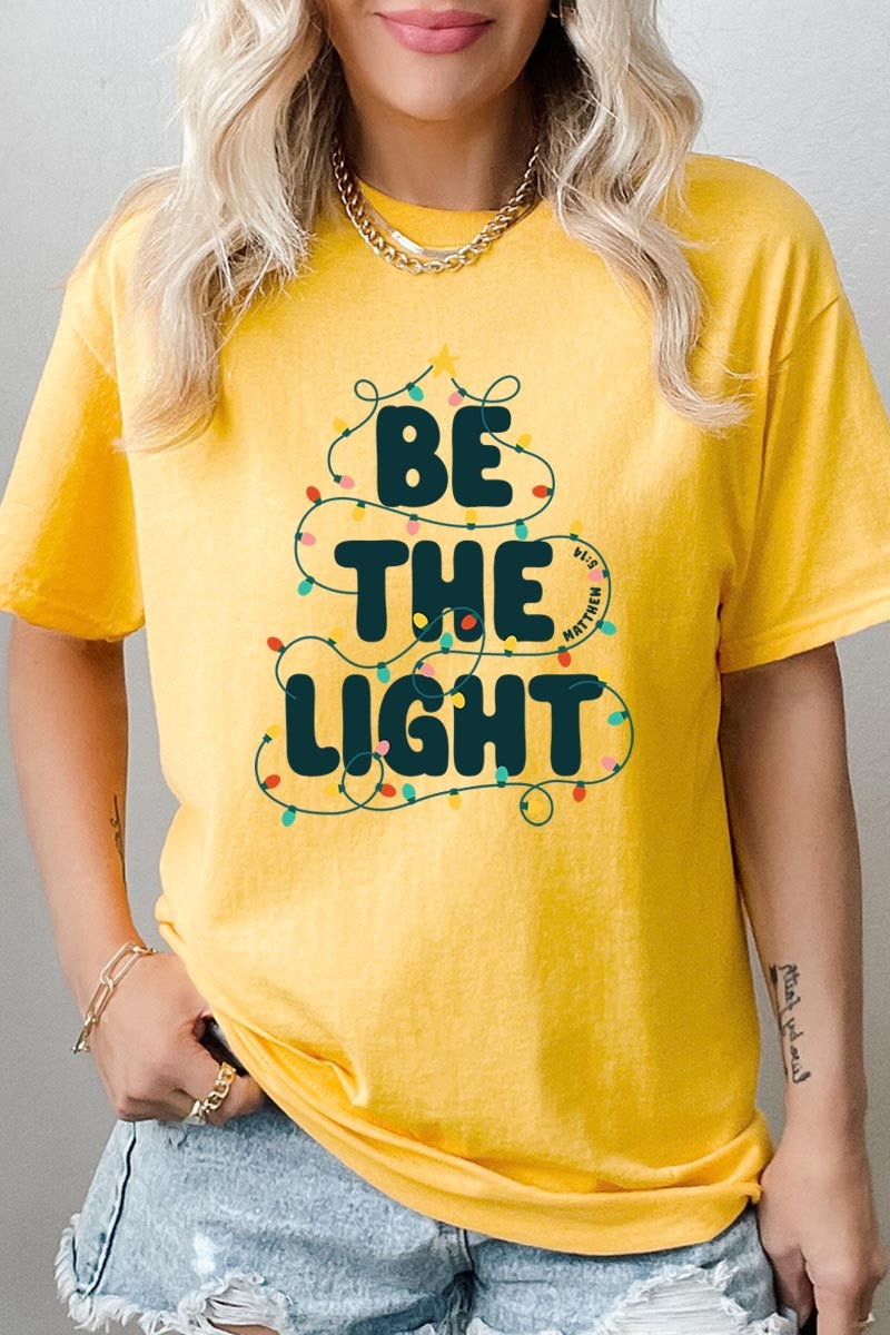 5000P-E3202 Be the Light Christmas Graphic Plus Heavy Cotton Tee $12.75