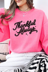 UL180-E3168 Thankful Always Graphic Sweatshirt $20