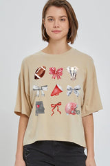 CTS-E3076 Alabama Football Graphic Relaxed Crop Top $11