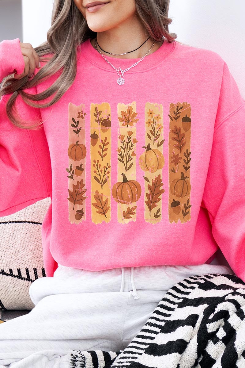 UL180-E3110 Brushstroke Boho Fall Graphic Sweatshirt $20