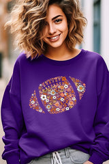UL180P-E3133 Floral Football Graphic Plus Sweatshirt $25