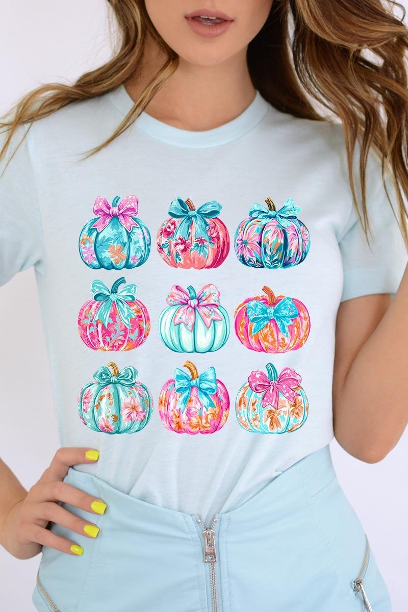 US3001P-E3137 Coquette Pumpkin Graphic Plus Tee $16