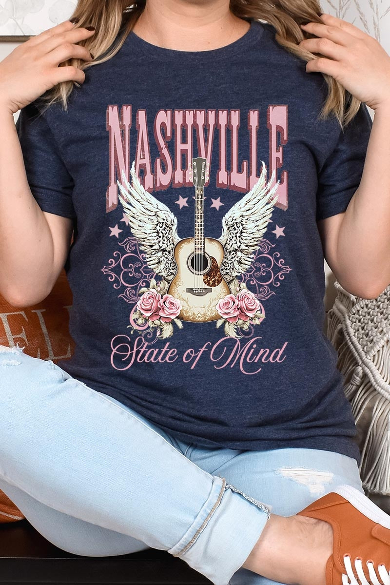 US3001-E3157 Nashville Rose Graphic Tee $12.5