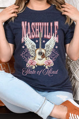 US3001-E3157 Nashville Rose Graphic Tee $12.5
