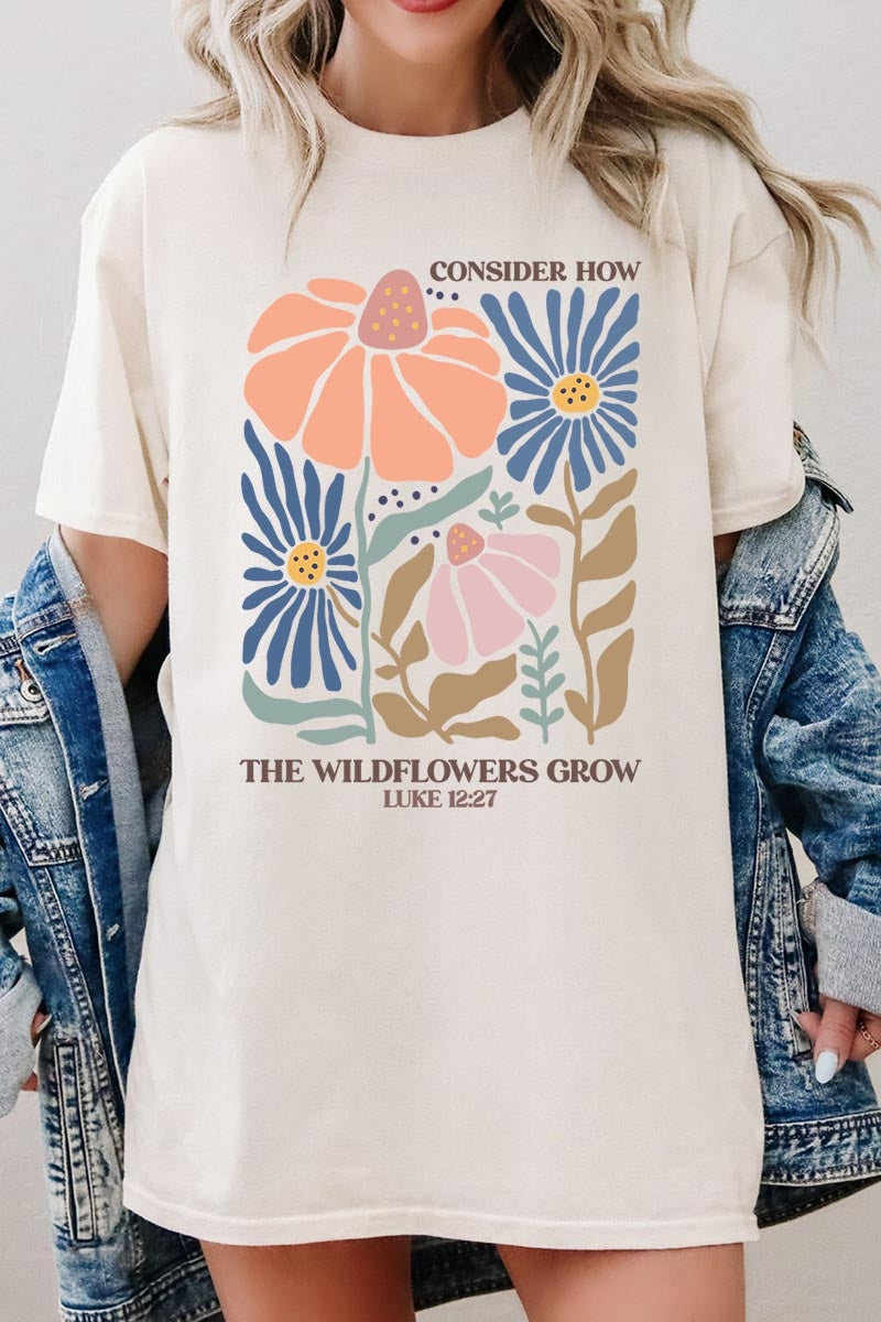 5000P-E3067 Consider the Wildflowers Graphic Plus Tee $12.75