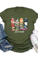 US3001-E3061NV Nevada State Brushstroke Graphic Tee $12.5