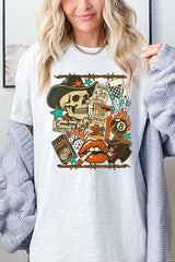 5000-E3096 Vintage Western Collage Graphic Heavy Cotton Tee $9