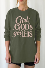 UL240-E3102 Girl, Godu2019s Got This Graphic Long Sleeve Tee $13.75