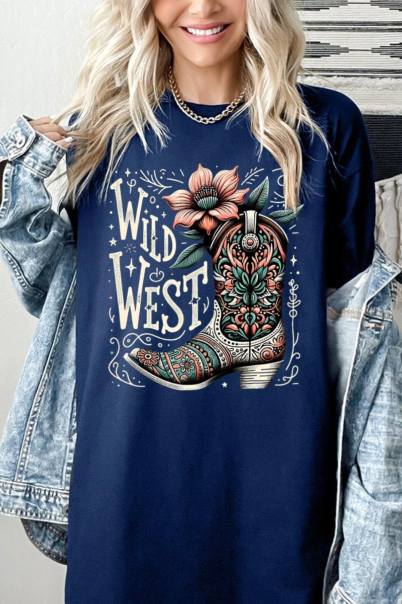 5000P-E3100 Wild West Cowgirl Boot Plus Heavy Cotton Tee $12.75