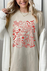 5000-E3181 Christmas Doodle Graphic Heavy Cotton Tee $9