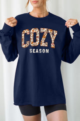 UL240P-E3082 Cozy Season Graphic Plus Long Sleeve Tee $17