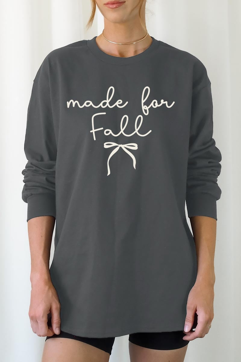 UL240P-E3151 Made For Fall Graphic Plus Long Sleeve Tee $17