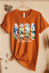 US3001-E3061VA Virginia State Brushstroke Graphic Tee $12.5