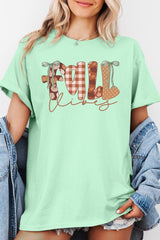 5000-E3071 Fall Vibes Rustic Script Graphic Heavy Cotton Tee $9