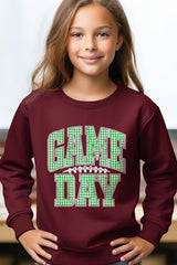 UL180B-E3128Z Green Gingham Game Day Kids Graphic Sweatshirt $20