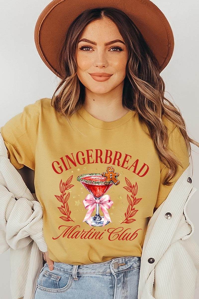 US3001P-E3216 Gingerbread Martini Club Graphic Plus Tee $16