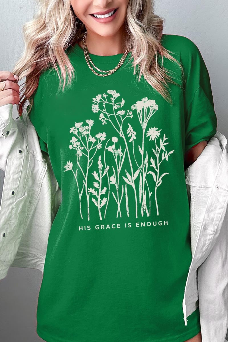 5000P-E3146 Christian Wildflower Graphic Plus Heavy Cotton Tee $12.75