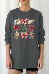 UL240-E3219 Nativity Scene Christmas Graphic Long Sleeve Tee $13.75
