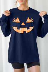 UL240P-E3148 Cute Pumpkin Halloween Plus Long Sleeve Tee $17