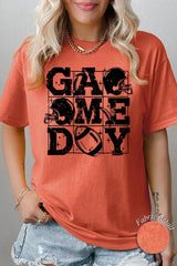 5000-E3073 Distressed Game Day Graphic Heavy Cotton Tee $9