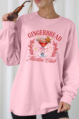 UL240P-E3216 Gingerbread Martini Club Graphic Plus Long Sleeve Tee $17