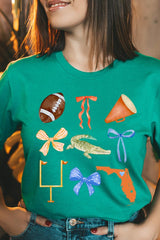 US3001-E3078 Florida Football Graphic Tee $12.5
