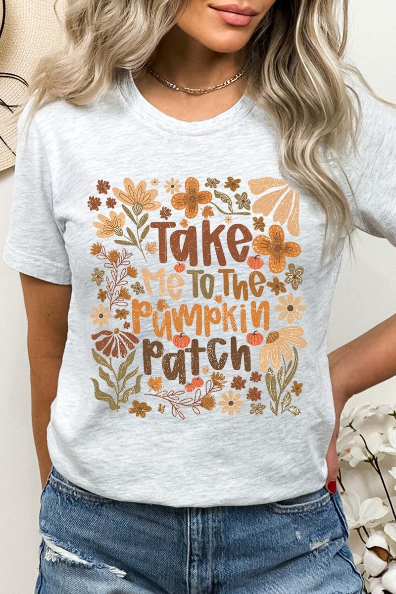 US3001-E3136 Take Me To The Pumpkin Patch Graphic Tee $12.5