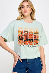 CTS-E3172 Harvest Is Plenty Graphic Relaxed Crop Top $11