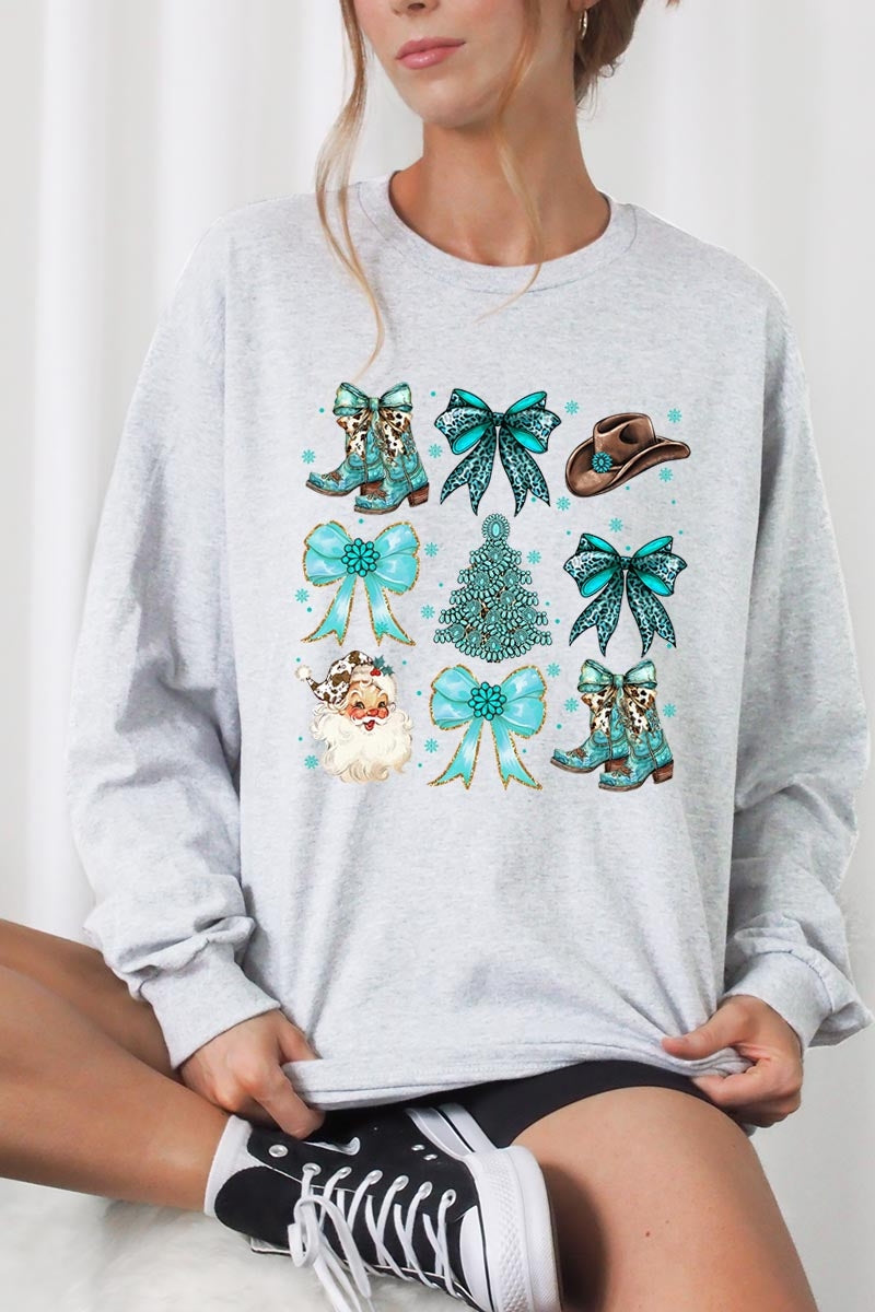 UL240P-E3180 Western Christmas Graphic Plus Long Sleeve Tee $17