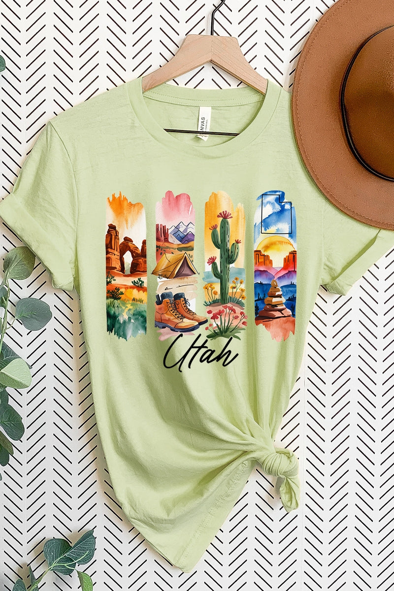 US3001-E3061UT Utah State Brushstroke Graphic Tee $12.5