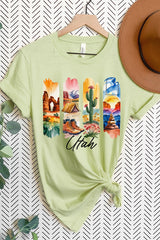 US3001-E3061UT Utah State Brushstroke Graphic Tee $12.5