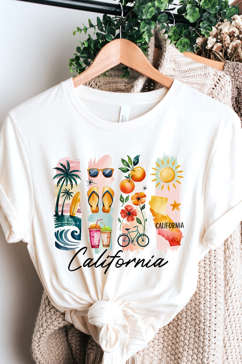 US3001P-E3061CA California State Brushstroke Graphic Plus Tee $16