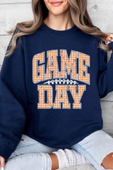 UL180-E3129 Orange Gingham Game Day Graphic Sweatshirt $20