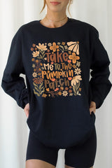 UL240P-E3136 Take Me To The Pumpkin Patch Plus Long Sleeve Tee $17
