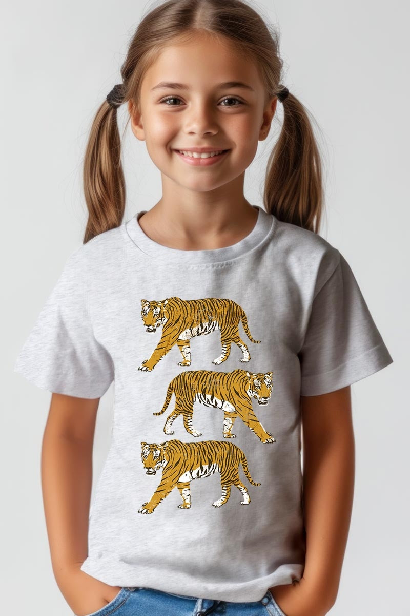 US3001Y-E3104Z Retro Tigers Kids Graphic Tee $11