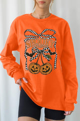 UL240-E3085 Pumpkin Cherries Graphic Long Sleeve Tee $13.75