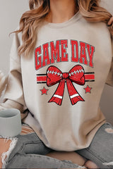 UL180P-E3062 Red Game Day Football Bow Graphic Plus Sweatshirt $25