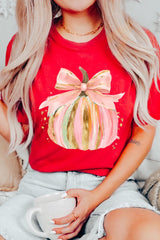 US3001-E3083 Brushstroke Pumpkin Graphic Tee $12.5