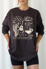 UL240-E3097 Cowgirl Country Music Graphic Long Sleeve Tee $13.75