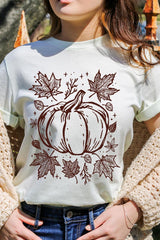 US3001-E3162 Fall Pumpkin Graphic Tee $12.5
