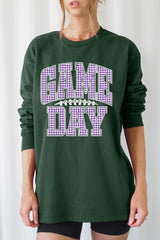 UL240P-E3127 Purple Gingham Game Day Plus Long Sleeve Tee $17