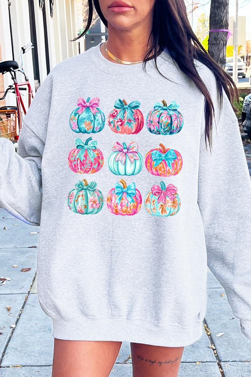 UL180-E3137 Coquette Pumpkin Graphic Sweatshirt $20