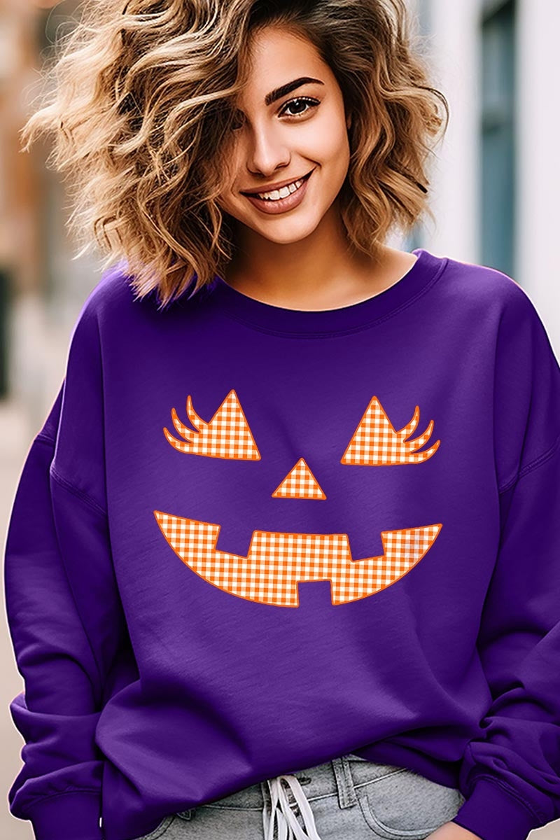 UL180P-E3148 Cute Pumpkin Halloween Graphic Plus Sweatshirt $25
