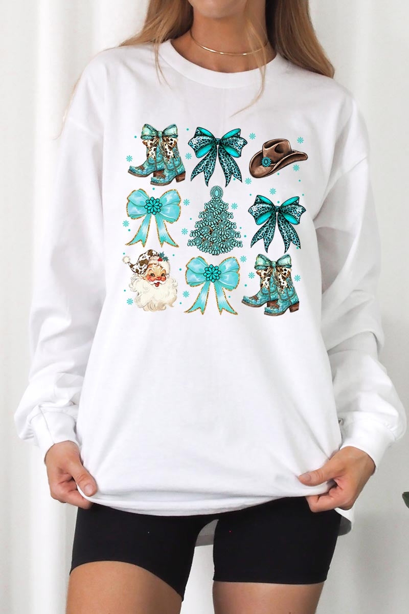 UL240P-E3180 Western Christmas Graphic Plus Long Sleeve Tee $17