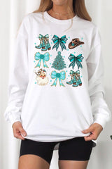 UL240-E3180 Western Christmas Graphic Long Sleeve Tee $13.75
