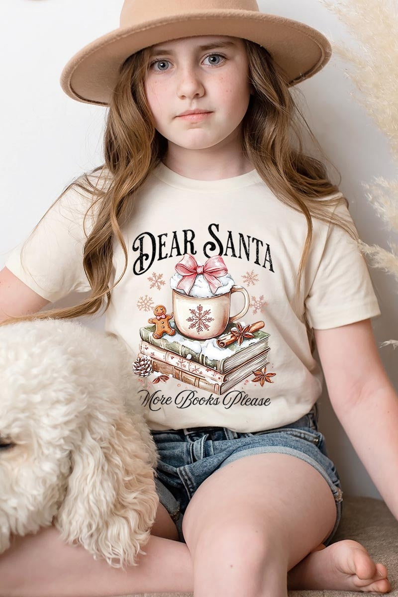 US3001Y-E3205Z Dear Santa Books Kids Graphic Tee $11