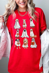 5000-E3106 Halloween Ghost Dog Graphic Heavy Cotton Tee $9